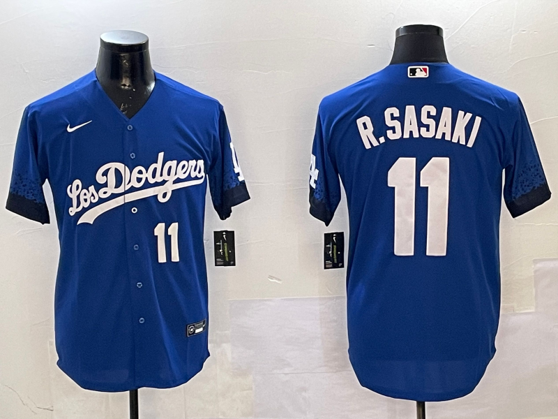 Men Los Angeles Dodgers 11 R Sasaki blue 2025 MLB nike jersey style 10